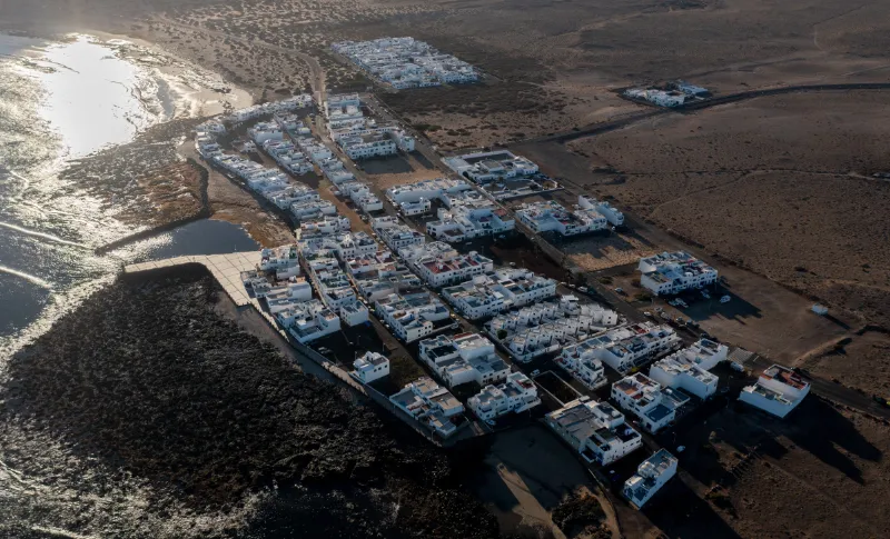 Caleta de Famara from the air